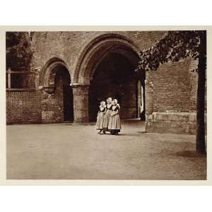  c1930 Children Girls Middelburg Holland Photogravure 