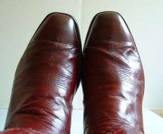 Mens Cowboy Boots  Custom Made   Deep Red   9 1/2 D  