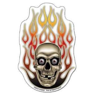  Michael Landefeld   Flaming Skull   Die Cut Magnet 