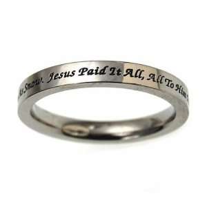  Jesus Paid it All Hymn Ring for Women Jewelry