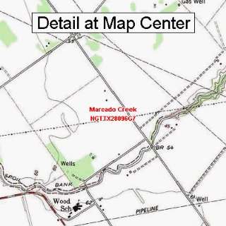   Topographic Quadrangle Map   Marcado Creek, Texas (Folded/Waterproof