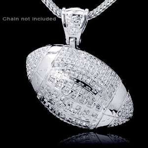  Silver Plated Football Iced Out Hip Hop Pendant Jewelry