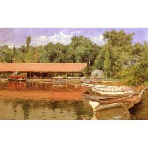     William Merritt Chase   24 x 14 inches   Boat House, Prospect Park