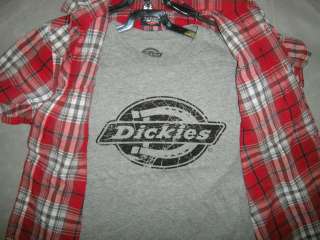 NWT Dickies Boys 2 pc Graphic Tee & Shirt Set Red Black White Sz 14 