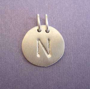 Sterling Silver Initial N Pendant Charm Handmade  