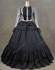 Civil War Victorian Blend Tartan and Cotton Ball Gown Dress Prom C008 