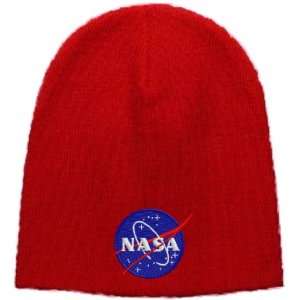  Nasa Meatball Insignia Embroidered Skull Cap   Red 