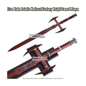  Fire Blade Paladin Medieval Fantasy Knight Sword Red 