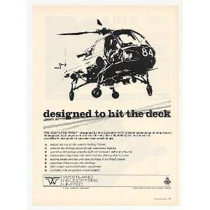  1969 Westland Wasp Helicopter Designed to Hit Deck Print 