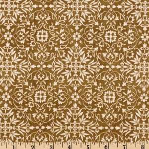  44 Wide Full Sun II Floral Medallions Brown Fabric By 