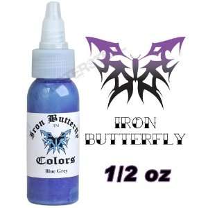  Iron Butterfly Tattoo Ink 1/2 OZ Blue Grey Pigment NEW 