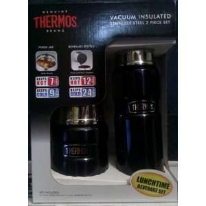 Thermos Food Jar and Beverage Bottle, Vacuum Insulated Stainless Steel 