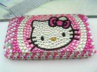 hot pink Rhinestone hello kitty cat handicraft full case for Apple 