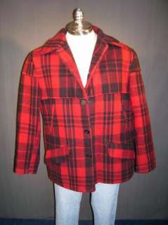 VTg Chippewa Wool Plaid Mackinaw Cruiser Jacket/Coat XL  