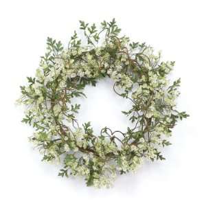 Melrose International Queen Ann Lace Polyester and Plastic Wreath 