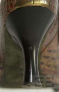 Donald J Pliner Brown Croc Embossed Leather Heel Ankle Boots Size 9 