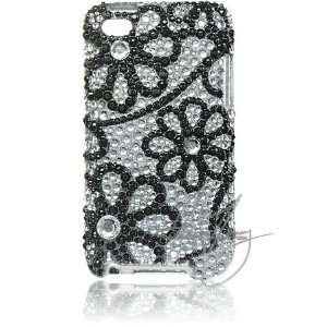  iPod Touch 4G Full Diamond Graphic Case   Black Lace Cell 