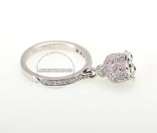 Dior 18K White Gold Diamond & Garnet Dangle Ring  