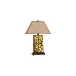  Scrolled Metal Table Lamp in Mimosa Yellow