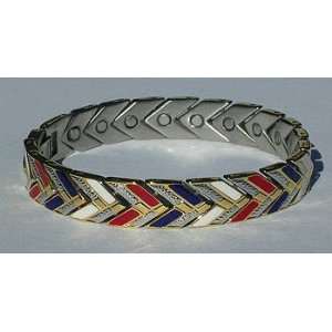 Stainless Steel Magnetic Bracelet Patriotic USA Strong Magnets Nickel 