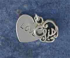 STERLING SILVER SIS LOVE MOVABLE CHARM  