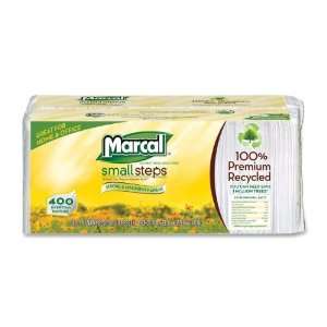 Marcal Small Steps Recycled Luncheon Napkin,1 Ply   400 Per Pack   400 