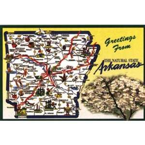  Arkansas Postcard 12134 State Map Case Pack 750 