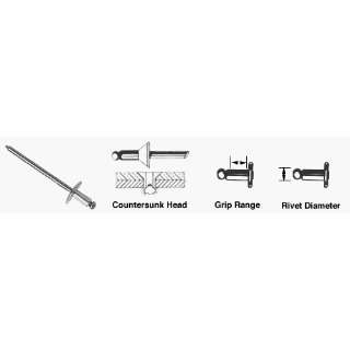  CRL 1/8 Diameter, 3/16 To 1/4 Grip Range Countersunk 