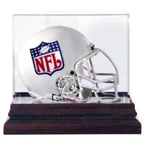   Mahogany NFL Team Logo Mini Helmet Display Case