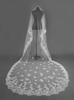 New charming lace edge wedding dress veil  