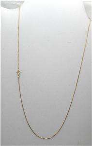 10K Solid Yellow Gold Box Chain Necklace 0.8 Grams 18 Long   tested 