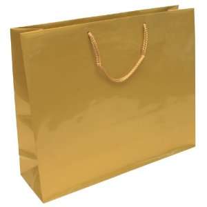  Gold X Large Horizontal (17 x 13 x 6) Glossy Gift Bag 