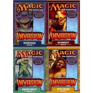  Magic the Gathering MTG Invasion Theme Deck Set of 4 Toys 