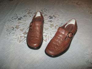 Super Womens Brown St Johns Bay Leather Shoe, Sz 6 M  