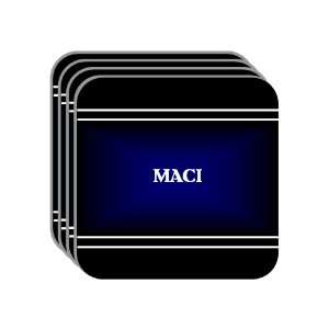 Personal Name Gift   MACI Set of 4 Mini Mousepad Coasters (black 