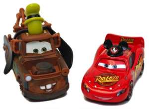Disney Mickey Ears Lightning McQueen Goofy Mater Die Cast Cars 2 Pc 