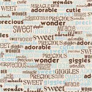   Cardstock 12X12 Baby Blue & Chocolate Words Arts, Crafts & Sewing