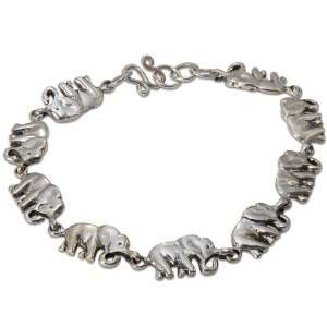  India Jewellery Elephant Bracelet Sterling Silver 7.25 