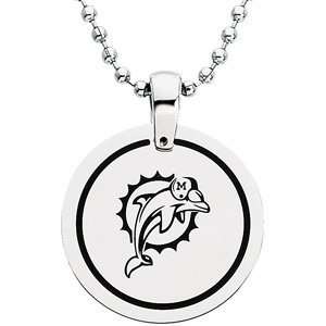   00mm Miami Dolphins Team Name & Logo Disc W/Chain CleverEve Jewelry