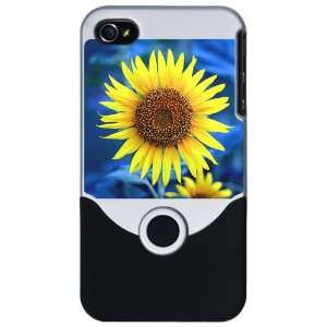  iPhone 4 or 4S Slider Case Silver Young Sunflower 