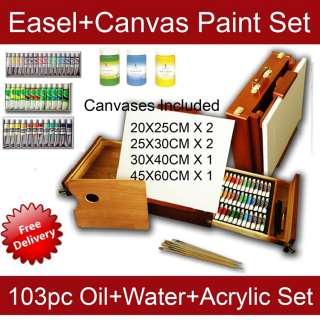 50 piece Acrylic Paint Set 95 piece Water Paint Set 