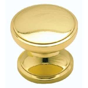  Amerock Solid Brass 1 3/16 Cabinet Knob Polished Brass 