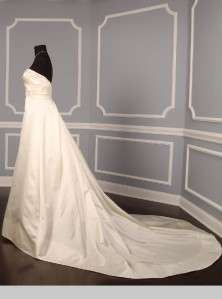 AUTHENTIC Reem Acra 4000 Kailani Light Ivory Silk Satin Couture Bridal 