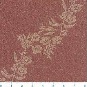  52 Wide Slinky Crepe Floral Bouquet Brick Red Fabric By 
