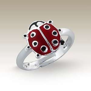  Jewelry Locker SS Childrens Adjustable Red Ladybug Ring 