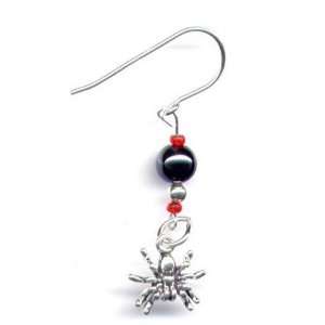 Red Hematite Spider Earrings Sterling Silver Jewelry Gift Boxed 