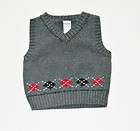 George infant boys size 3 6 month gray v neck sweater with geometric 