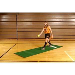  Softball Pitching Mat with Stride Line in Green Sports 