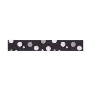 Bubble Dots Grosgrain Ribbon 7/8X30 Yards   Black/Grey/White Black 