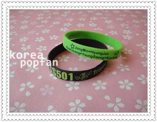 SS501 KPOP Support wrist band BRACELET X2 Geen & Black TYPE B NEW 